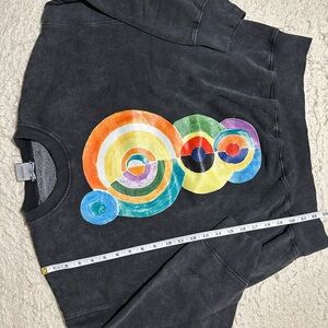 Zara Women Black Sweatshirt with Colorful Circles